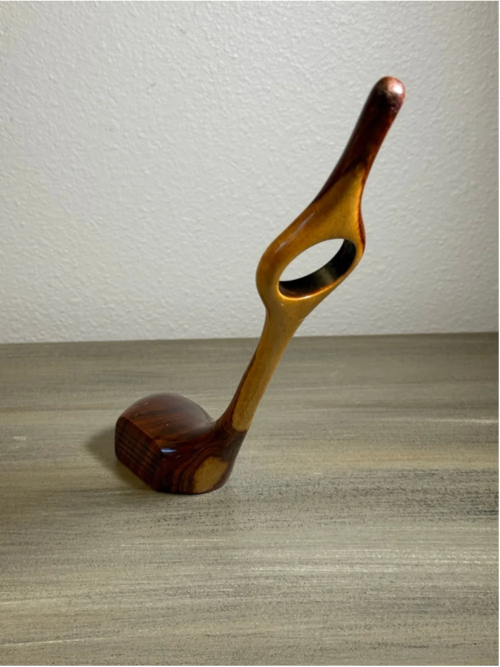 wood Golf club wine stand self balancing approximately 10”